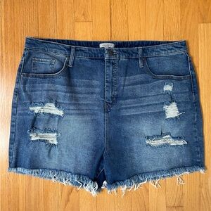 Wonderly Blue Distressed Jean Shorts